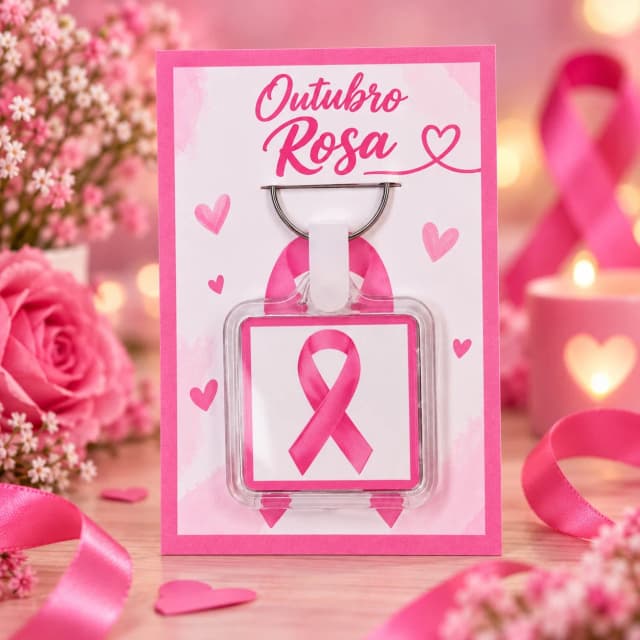 30 Unidades - Chaveiro Personalizado Lembrancinhas Outubro Rosa - Novembro Azul - Fazemos qualquer tema.