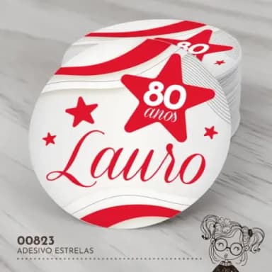Adesivo Redondo Estrelas - 00823