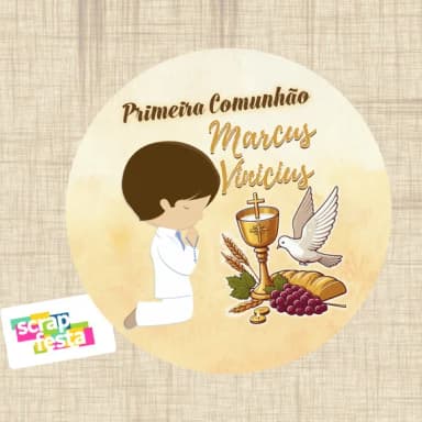 Sousplat de Papel Personalizado Primeira Comunhão Eucaristia