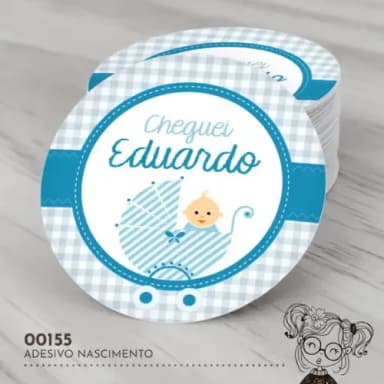 Adesivo Redondo Nascimento Bebezinho - 00155