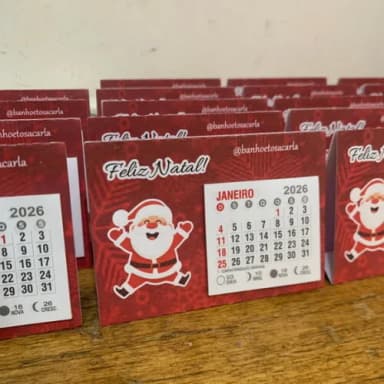 Mini Calendário de Mesa Natal