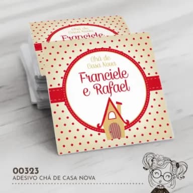 Adesivo Quadrado Chá de Casa Nova - 00323