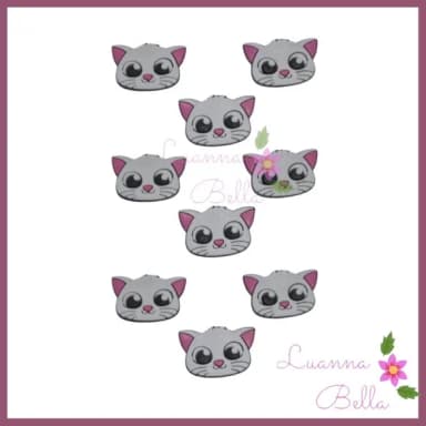 Apliques Emborrachados Gatinho- pact c/7 unds