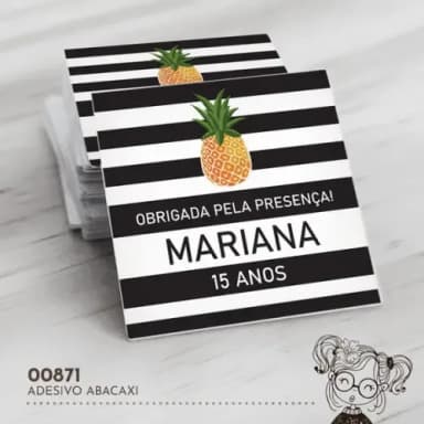 Adesivo Quadrado Abacaxi - 00871