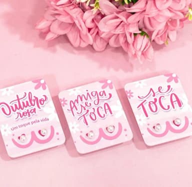Tag para Brinco Outubro Rosa - Não Acompanha Brinco