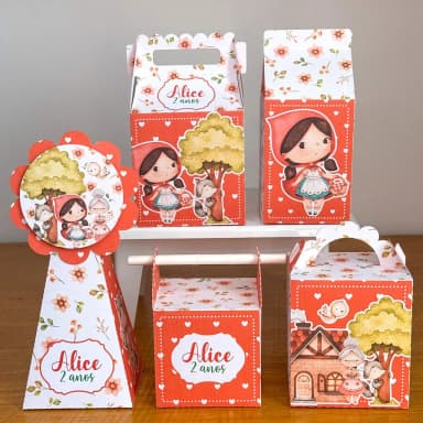 PEGUE E MONTE - Kit Festa CHAPEUZINHO VERMELHO - Decoração de Festa | Lembrancinhas | Aniversário | Personalizados