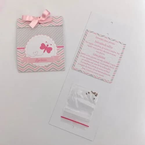 Lembrança Maternidade Sementinha Amor Perfeito Borboleta