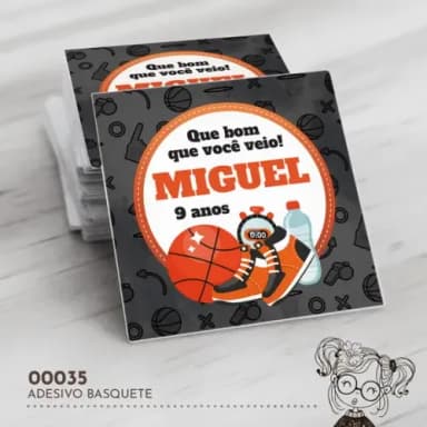 Adesivo Quadrado Basquete - 00035