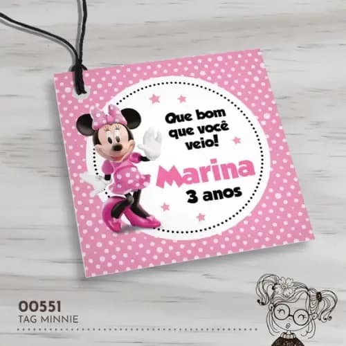 Tag Quadrada Minnie - 00551