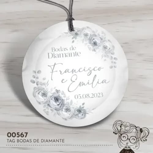 Tag Redonda Bodas de Diamante - 00567