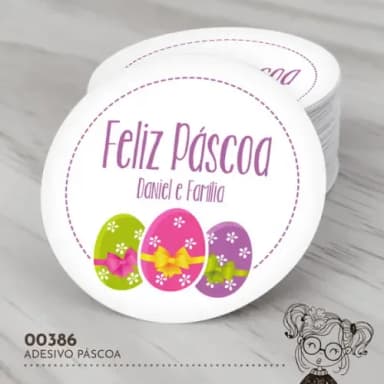 Adesivo Redondo Páscoa - 00386