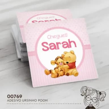Adesivo Quadrado Ursinho Pooh - 00769
