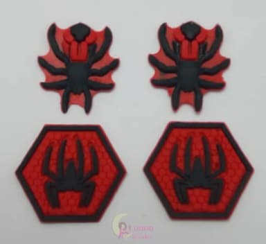 Apliques Símbolos Homem Aranha de Borracha - Pct C/6 Unid