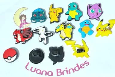 Ponteira P/lápis Pokemon Emborrachado Pacote com 10 Unidades