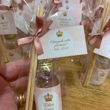 Lembrança Aniversário Aromatizador Coroa dourada Rosê