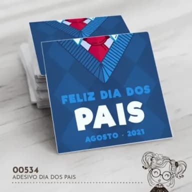 Adesivo Quadrado Dia dos Pais - 00534