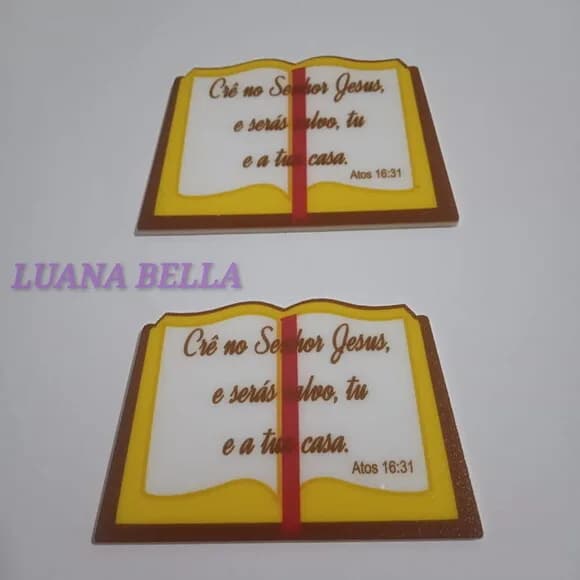 Aplique em acrílico de Livro Bíblico - pct c/5 unidades