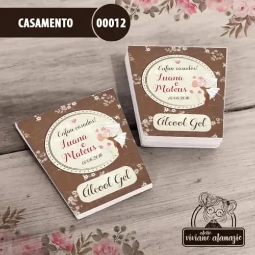 Adesivo Bisnaga Álcool Gel Casamento - 00012