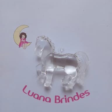 Cavalo Pingente deAcrílico Transparente 5cm Pct 3 Unids