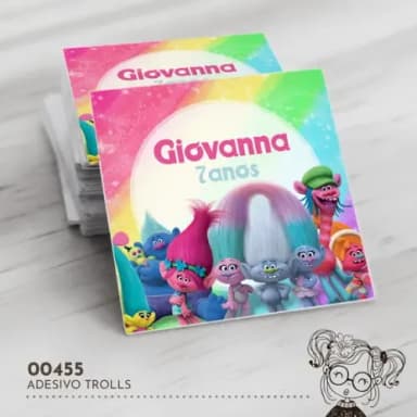 Adesivo Quadrado Trolls - 00455