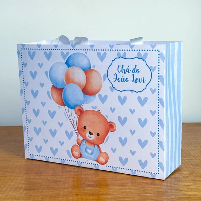 PEGUE E MONTE - Sacolinhas Personalizadas URSINHO AZUL - Decoração de Festa | Lembrancinhas | Aniversário | Personalizados