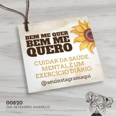 Tag Quadrada Setembro Amarelo - 00820