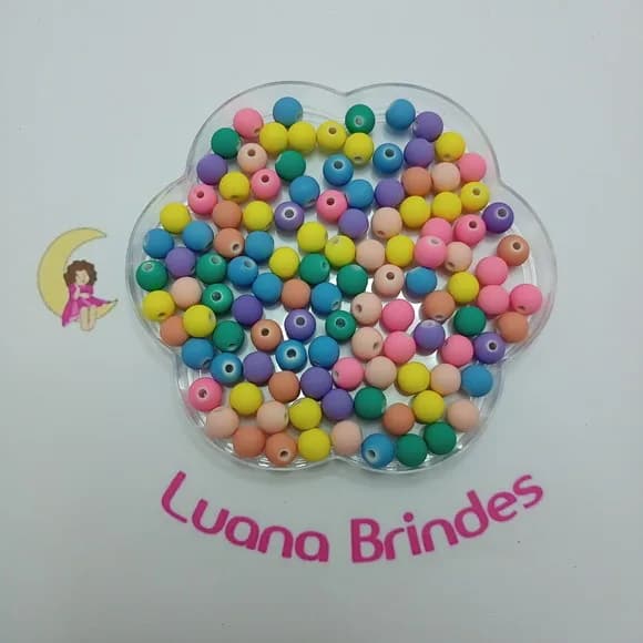 Bola Emborrachada Colorida 8mm Pct 100 Unidades