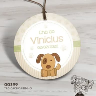 Tag Redonda Cachorrinho - 00399