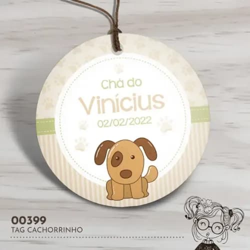 Tag Redonda Cachorrinho - 00399