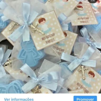 Lembrancinha Batizado Sabonete Anjinho Azul