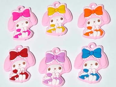 Pingente Melody Emborrachado Pacote com 6 Unidades Colorido