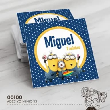 Adesivo Quadrado Minions - 00100
