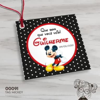 Tag Quadrada Mickey - 00091