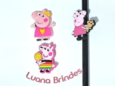 Lápis C/ponteira Porquinha Rosa Emborrachado 6 Unidades