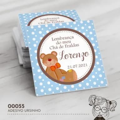 Adesivo Quadrado Ursinho - 00055