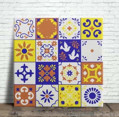 Azulejo Decorativo Colorido Estilo Português