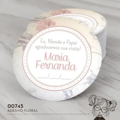 Adesivo Redondo Floral - 00745