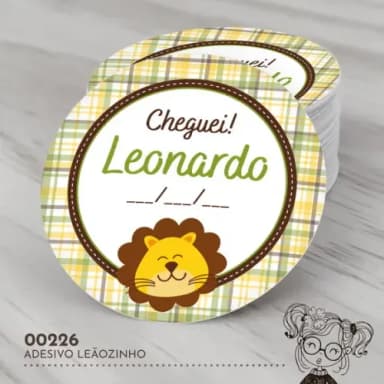 Adesivo Redondo Leãozinho - 00226