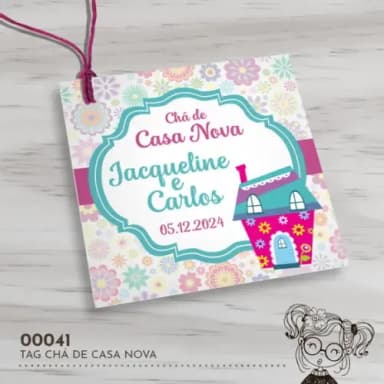 Tag Quadrada Chá de Casa Nova - 00041