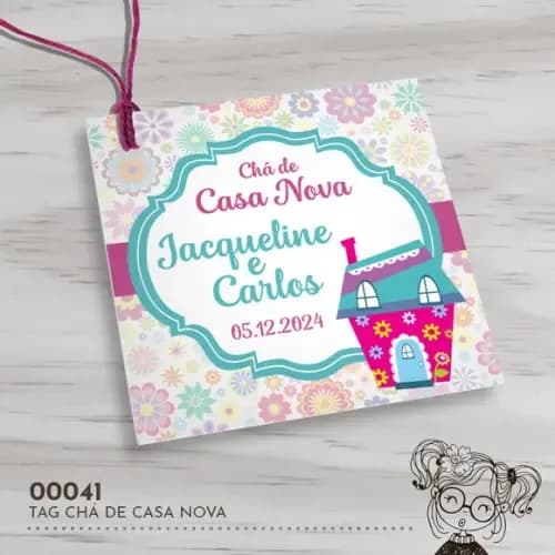 Tag Quadrada Chá de Casa Nova - 00041
