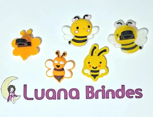 Ponteira P/lápis Abelha Emborrachado 3cm Pacote C/48 Unidade