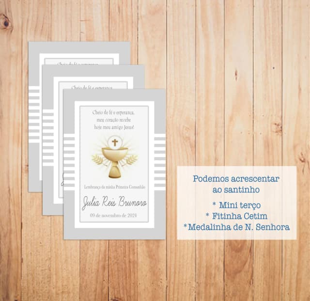 Lembrança Primeira Comunhão - Santinho