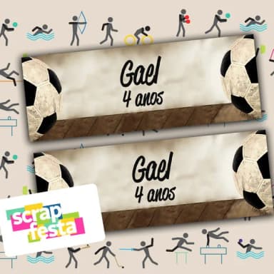 Adesivo Personalizado Retangular 11x4 Festa Futebol