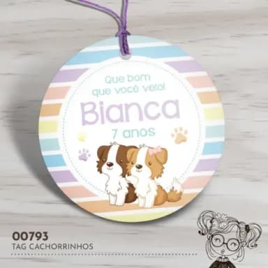 Tag Redonda Cachorrinhos - 00793