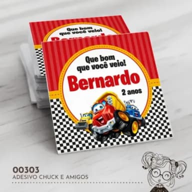 Adesivo Quadrado Chuck e Amigos - 00303