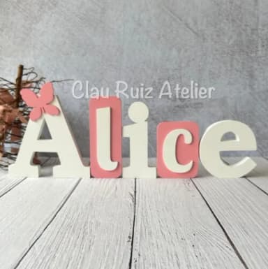 Blocos Nome Borboleta Decoração de Quarto de Bebê e Infantil