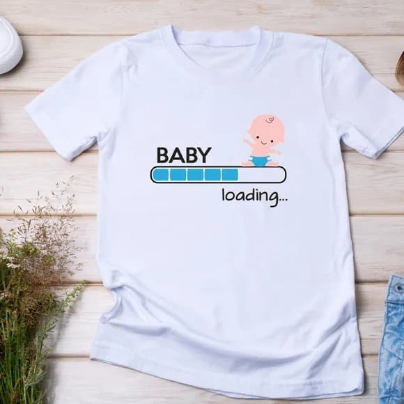 Camiseta Gravidez - Baby Loading (bebê Carregando)