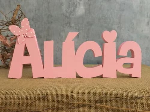 Nome em MDF Personalizado com para Quarto de Bebê - Letras Decorativas Infantis - Tema Jardim das Borboletas