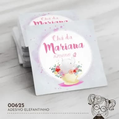 Adesivo Quadrado Elefantinho - 00625