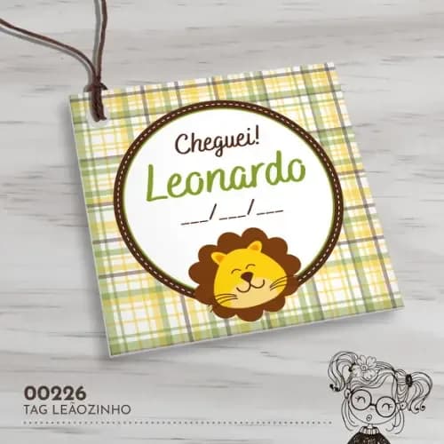 Tag Quadrada Leãozinho - 00226